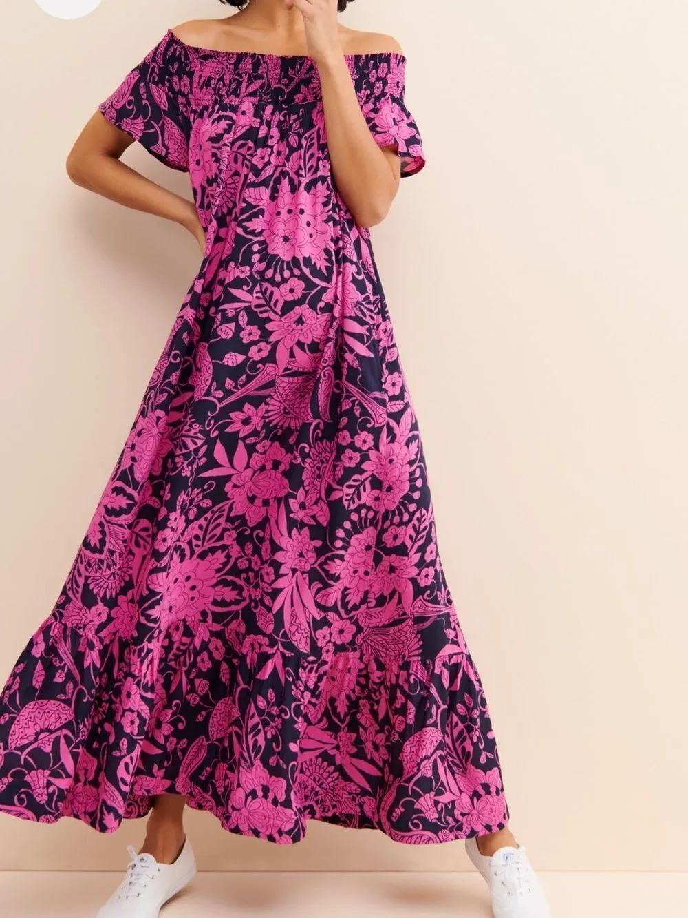 Anthropologie Arielle Maxi Dress Pink and Navy XS